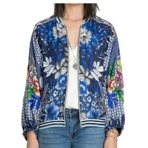 Johnny Was Multicolor Floral Mizumi Bomber Jacket - XS reversible